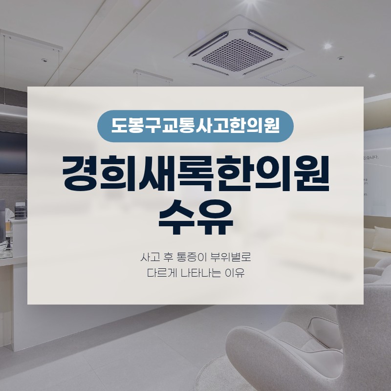 도봉구교통사고한의원 사고 후 통증이 부위별로 다르게 나타나는 이유